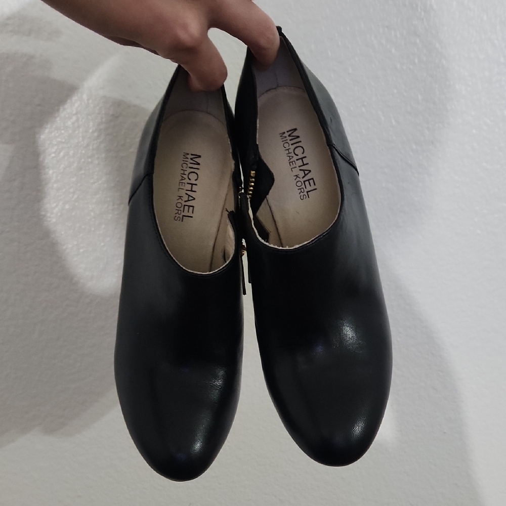 Michael By MK Classic Black Leather Booties